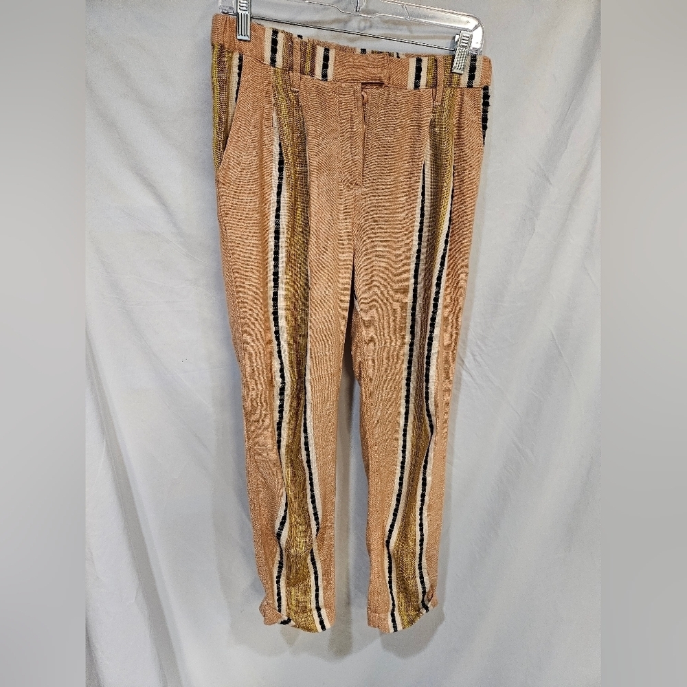 Free People Out And About Trousers Womens 2 Striped Woven Summer Button Fly Pant